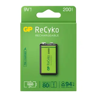 GP ReCyko 9V 200mAh Şarj Edilebilir Pil