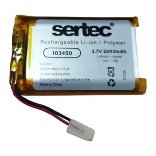 Sertec 103450 3.7V 2000 MAh Li-Polymer Pil (Devreli/1.5A)