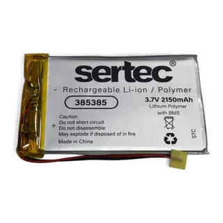 Sertec 385385 3.7V 2150 MAh Li-Polymer Pil (Devreli/1.5A)