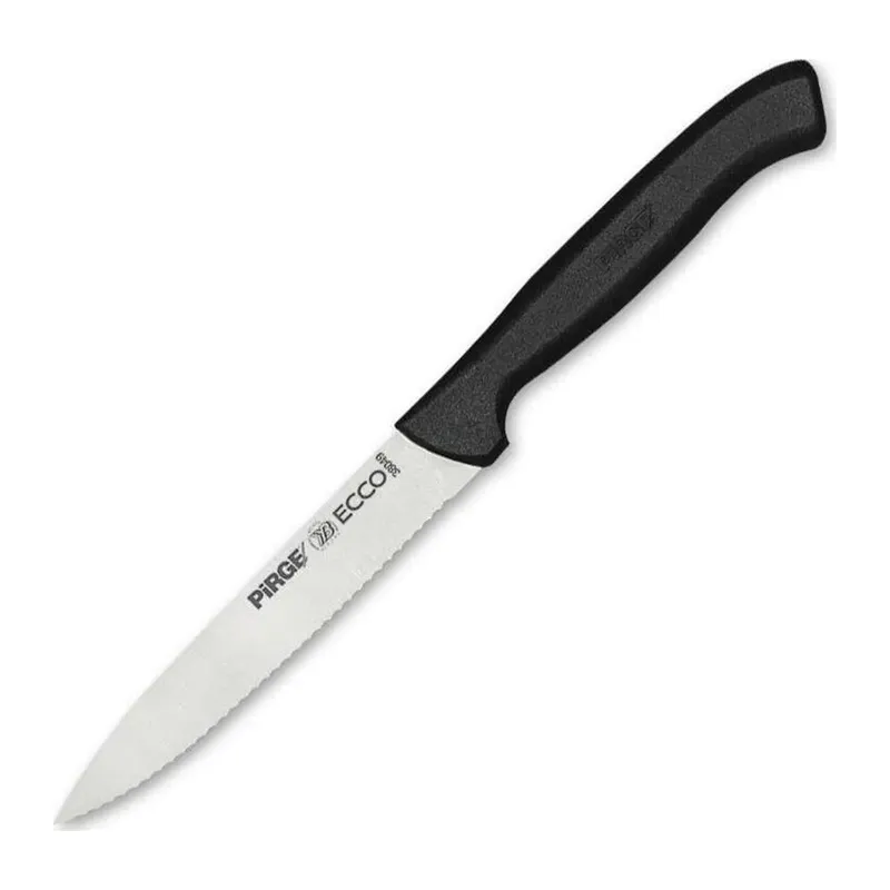 Pirge 38049 Ecco Tırtıklı Sebze, Et, Biftek Steak Bıçağı 12 cm - Siyah