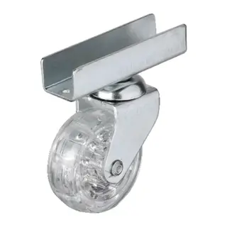 Hts 327 - 50x20 mm Şeffaf Makaralı Uzun U Tablalı Teker 4 Adet