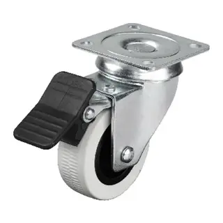 Hts 334 - 50x20 mm Çift Bilyalı Tablalı Frenli Teker 4 Adet