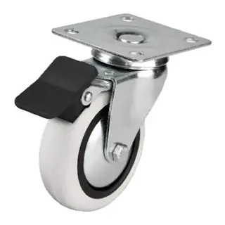 Hts 353 - 75x25 mm PVC Makaralı Tablalı Frenli Teker 4 Adet