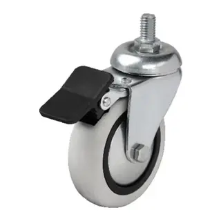 Hts 354 - 75x25 mm PVC Makaralı Vidalı Frenli Teker 4 Adet