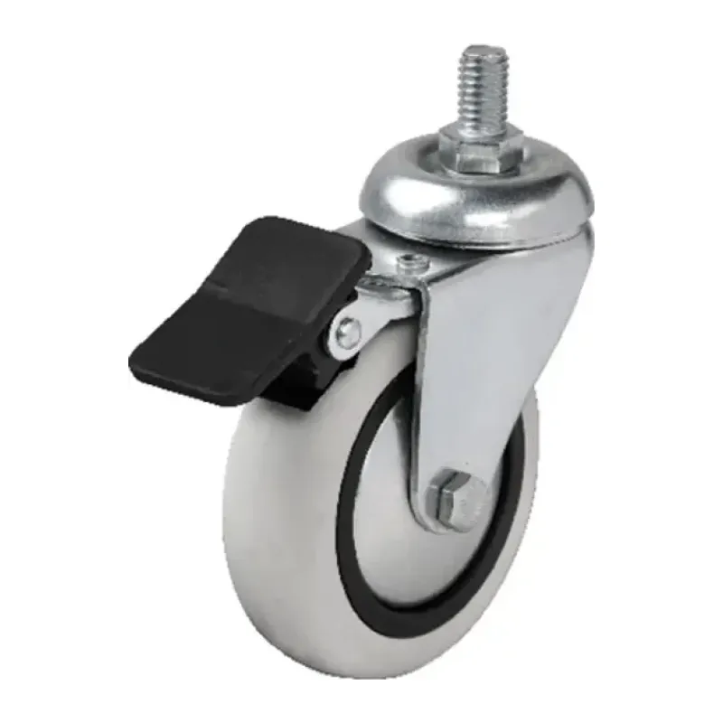 Hts 354 - 75x25 mm PVC Makaralı Vidalı Frenli Teker 4 Adet