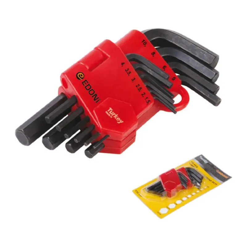Edoni 120 mm 10 Parça Siyah 6 Köşe Alyan Seti