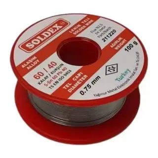 Soldex 60/40 Lehim Teli 100 gr 0,75 mm (Sn:60 / Pb:40)
