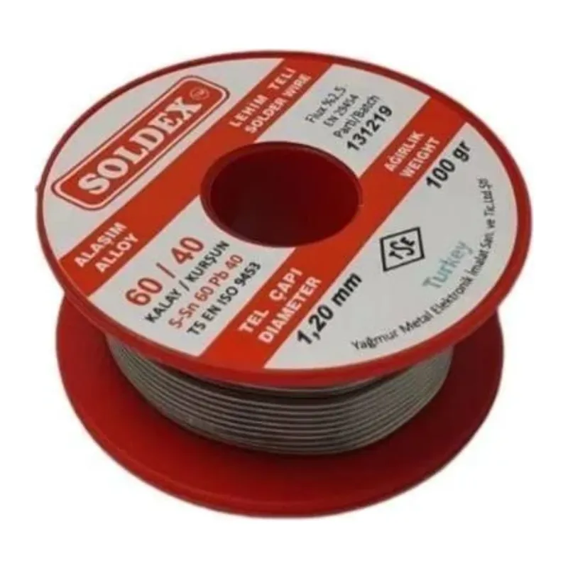 Soldex 60/40 Lehim Teli 100 gr 1.20 mm (Sn:60 / Pb:40)