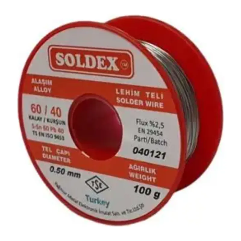 Soldex 60/40 Lehim Teli 100 gr 0,50 mm (Sn:60 / Pb:40)