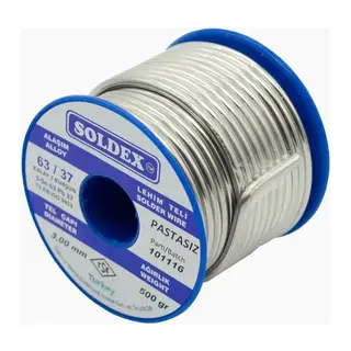 Soldex 63-37 Pastasız Vitray Lehim Teli 3000 Gr 3 mm