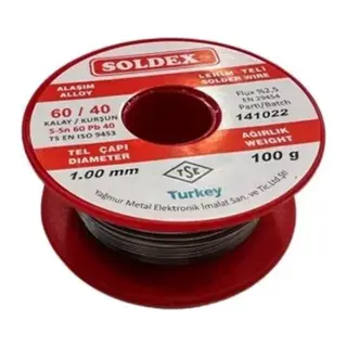 Soldex 60/40 Lehim Teli 100 gr 1,00 mm (Sn:60 / Pb:40)