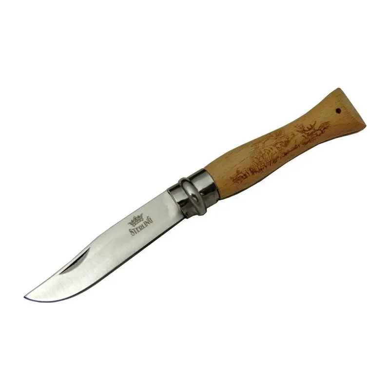 Sterling T0195 Çakı 16 cm - Ahşap Sap, Bilezikli, Kılıflı