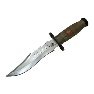 Halmak 1522 Haki Komando Bıçağı 30cm - Tırtıklı Sırt, Kılıflı