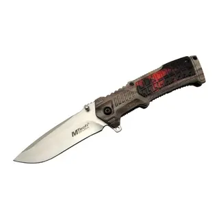Mtech 463 rengi Kamp Çakı 21cm - Yarı Otomatik, Kemerlikli, Plastik Sap