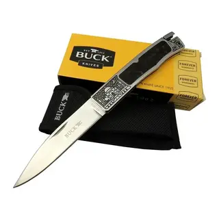 Buck Knives BK-001BRV Kamp Çakı 23 cm - Metal; Kauçuk İşlemeli Sap, Kılıflı