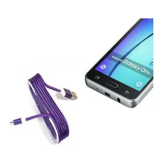 Android Örgü Şeklinde Renkli Çelik Şarj Data Kablosu - Mor