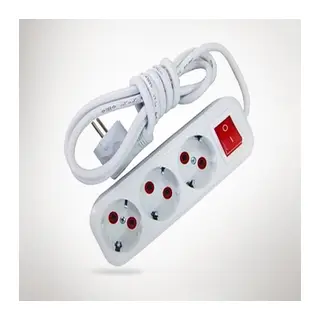 2 mt Kablolu lı 3 lü Topraklı Grup Priz