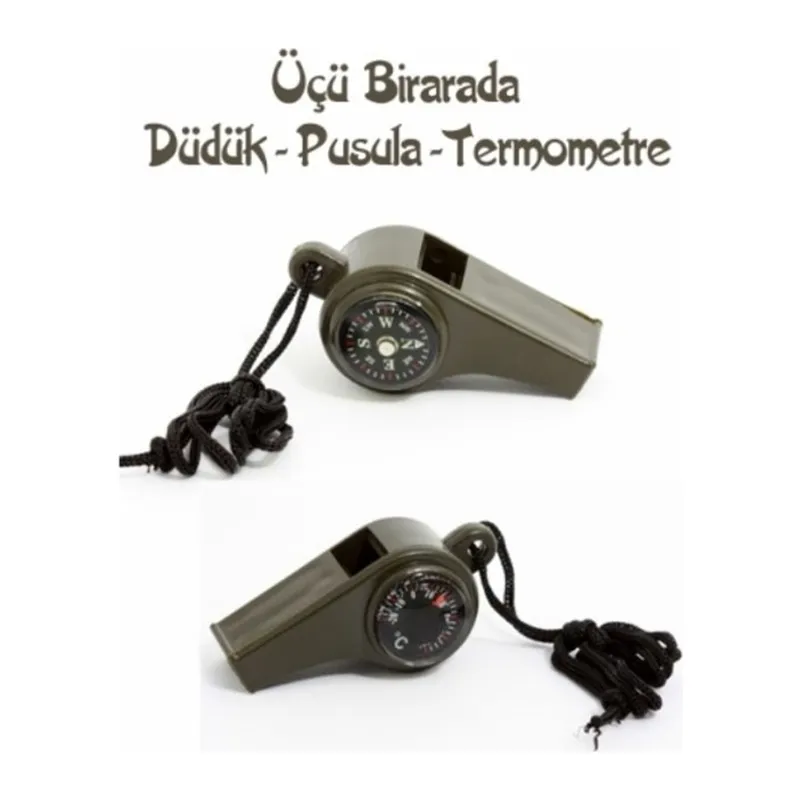 Pusulalı Termometreli Düdük - Askılı Düdük