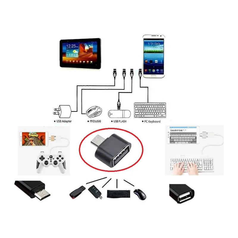 Usb to Micro USB ye Dönüştürücü - Klye Mouse Jtick Telefona Bağlama