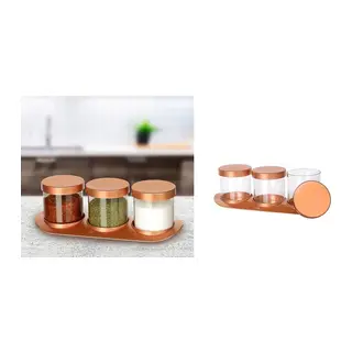 Bronz Baharat Seti Lüx 3lü Set