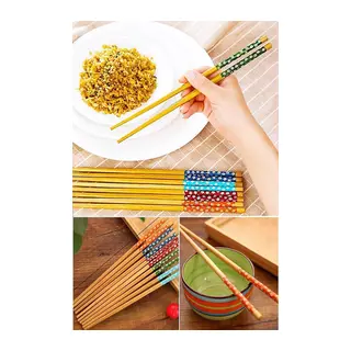 Bambu Chopstick Çubuk Yemek Çubuğu Yıkanabilir Tekrar Kullanılabilir (10 Çift- 20 Adet)