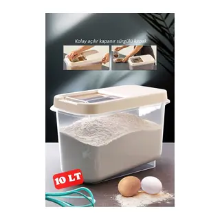 Sürü Kapaklı 10 LT Erzak Bakliyat Un Şeker Saklama Kabı