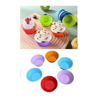 6 Adet Yıkanabilir Mini Tırtıklı Muffin Kalıbı- Ribanalı Kek-Cupcake- Renkli Hamur Işi Kabı