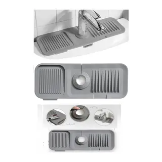 Elastik Banyo Musluk Matı Düzenleyici Kaydırmaz Taban Organizer Labo Kenar Matı