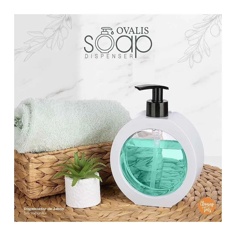 350 ML Tezgah Üstü Oval Banyo Sıvı Sabunluk Banyo Bulaşık Labo Deterjanlık