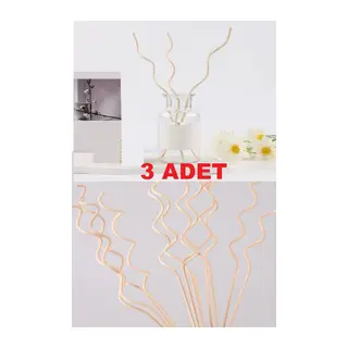 3 Adet Daalı Model Aromaterapi Dağıtıcı Rattan Sopa- Ev Dekor Şişe - Koku Yağı Ahşap Difüzör Çubuk