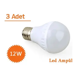 12W Enerji Tasarruflu Led Ampul (3 Adet)