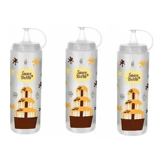 3 Adet Sos Şişesi - Şeffaf - 700 ML