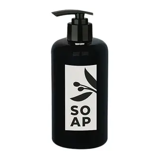 Sıvı Sabunluk Yuvarlak Plastik 500 ML - Siyah