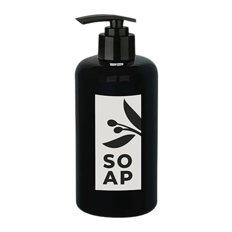 Sıvı Sabunluk Yuvarlak Plastik 500 ML - Siyah