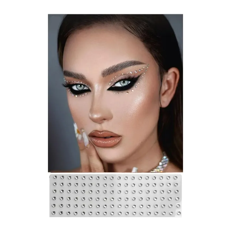Yüz Taşı Kristal - B, Vücut Taşı, Tattoo Makyaj Taşı, Yapışkanlı, 12 Adet