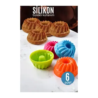 Göbekli Muffin CupCake Kalıbı - Sürekli Kullanım Muffin Kek Kalıbı 6 ADET