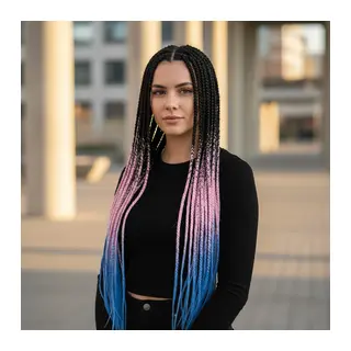 Afrika Örgüsü Ve Rasta İçin Sen Ombreli / Siyah / Pembe / Mi