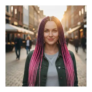 Afrika Örgüsü Ve Rasta İçin Sen Ombreli / Koyu Pembe / Pembe / Açık Pembe