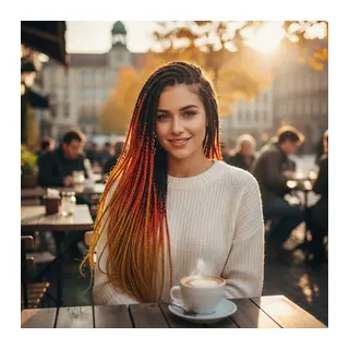 Afrika Örgüsü Ve Rasta İçin Sen Ombreli / Siyah / Bakır / Karamel