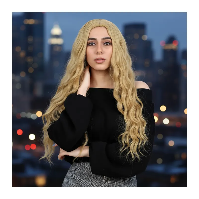 Fiber Sen Uzun Su Daası Peruk / Sarı