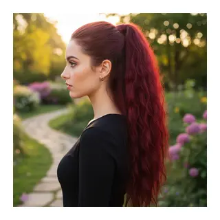 Lastik Tokalı At Kuyruğu Kabarık Afro Daalı / Kızıl