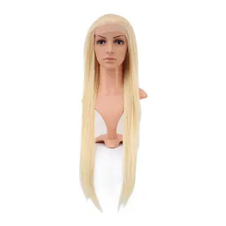 Gerçek Front Lace Düz Platin Tül Peruk / 80/85cm