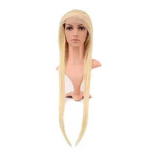 Gerçek Front Lace Düz Platin Tül Peruk / 85/90cm