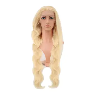 Gerçek Front Lace Daalı Platin Tül Peruk / 85/90cm