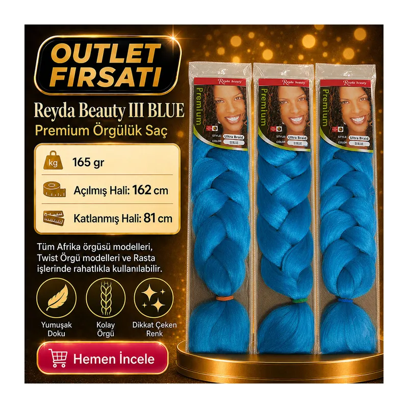 3 Paket / Afrika Örgüsü Ve Rasta İçin Sen BLUE3