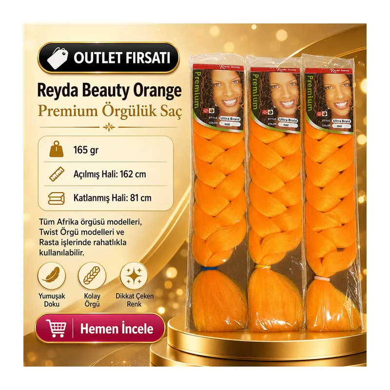 3 Paket / Afrika Örgüsü Ve Rasta İçin Sen ORANGE