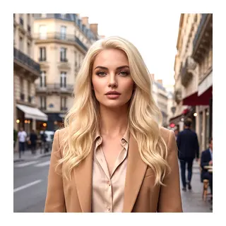 Gerçek Front Lace Daalı Platin Tül Peruk / 55/60cm