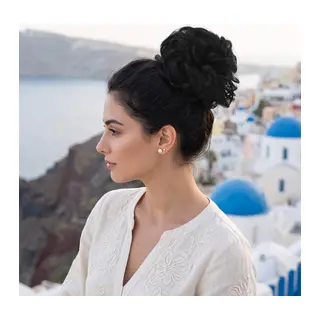 lı Lastikli Topuz Toka / Siyah