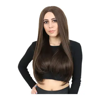 Fiber Sen Uzun Düz Peruk / Açık
