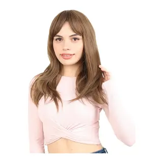 Düz Perçemli Orta Boy Fiber Sen Peruk / Kumral